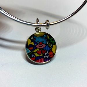 2/$20 Alex and Ani BRITTO Bear with hearts silver tone bracelet